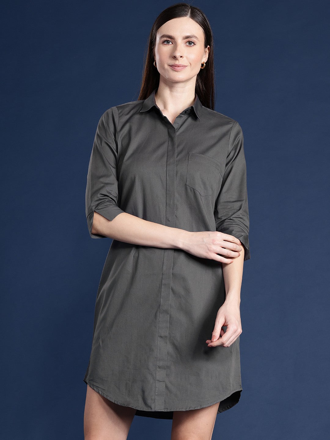 shirt dress grey Phoenix Belted Shirt Dress main image 0