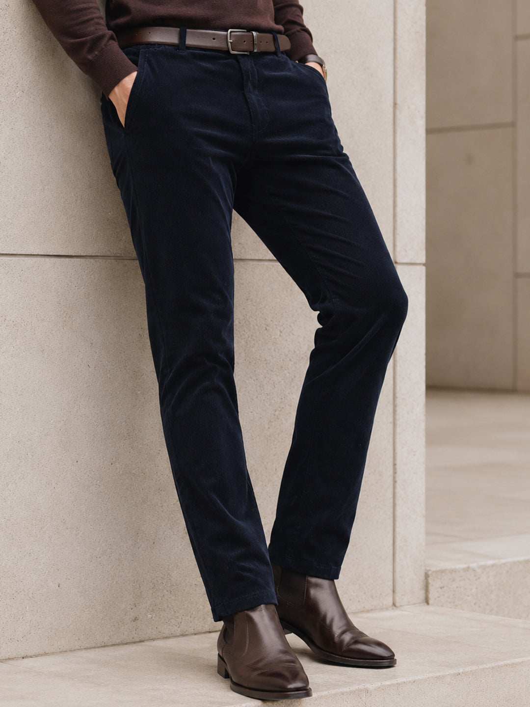 pants dark blue velvet trousers