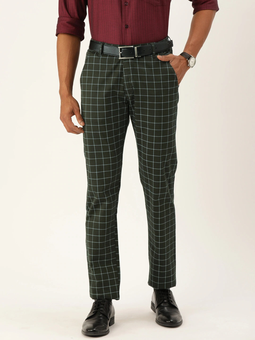 Pants Outfit Green Tartan Pants Mens Men Bottle Green Checks