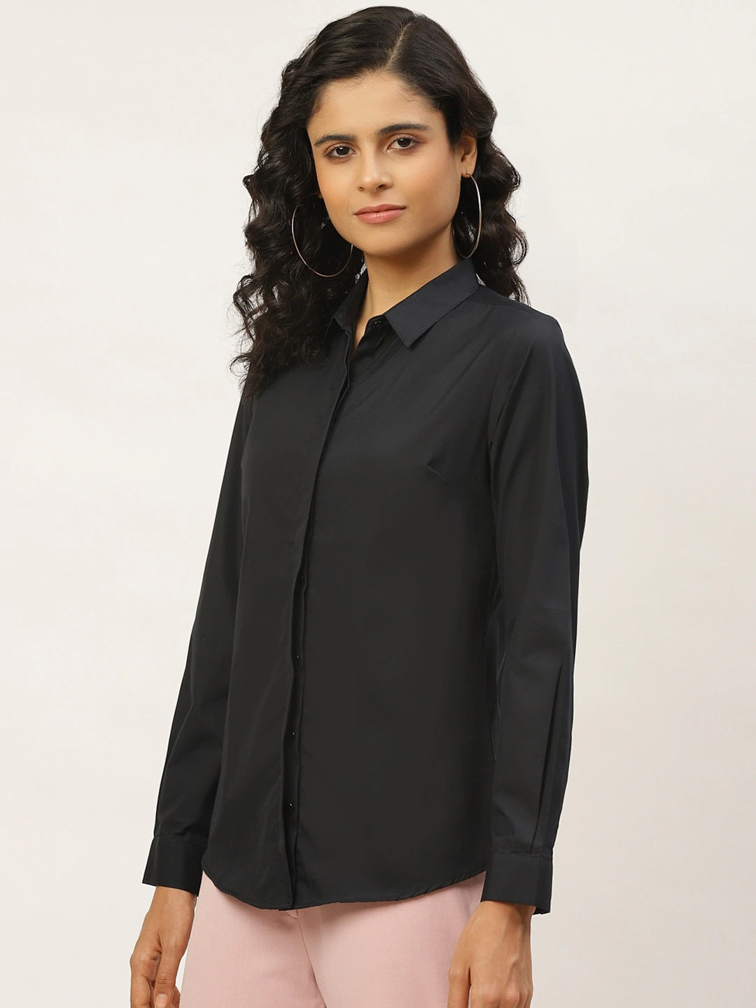 Plus Size Macy's Black Dressy Tops Women Black Solids Pure Cotton Slim Fit Formal Shirt Plus Size Macy's Black Dressy Tops Women Black Solids Pure Cotton Slim Fit Formal Shirt