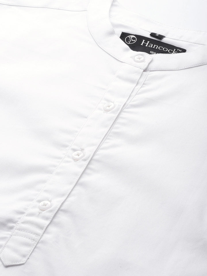 Women White Solids Pure Cotton Slim Fit Formal Top