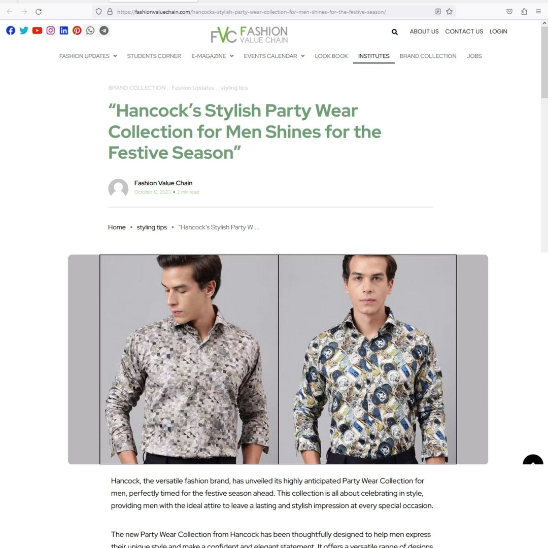 Hancock fashion got featured in Fashion Value Chain