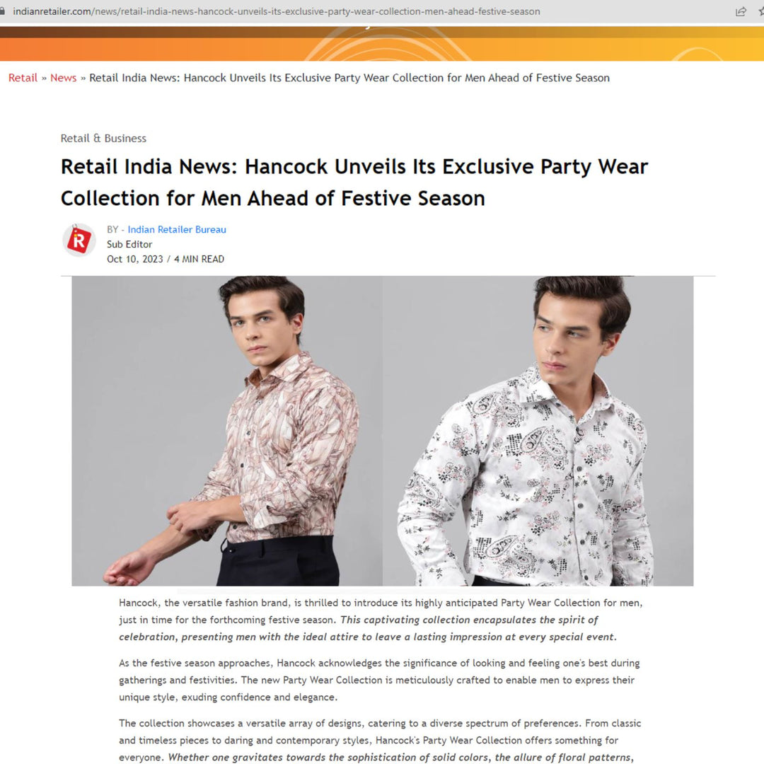 Hancock Fashion got featured in  Indian Retailer