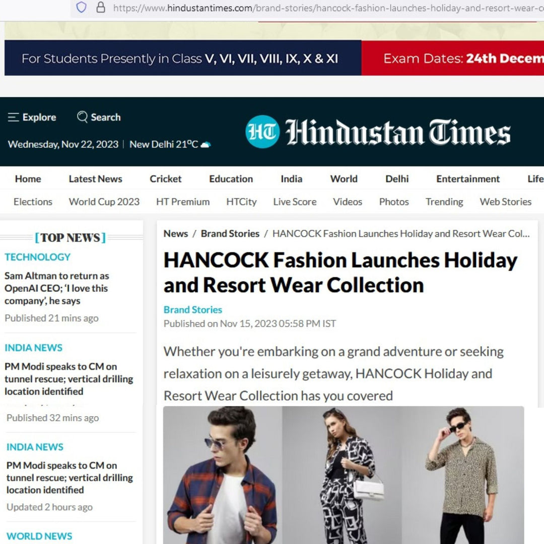 HANCOCK Fashion's Exclusive Holiday and Resort Wear Collection | Hindustan Times Feature