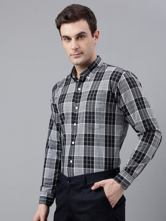 Checked Pure Cotton Slim Fit Formal Shirt