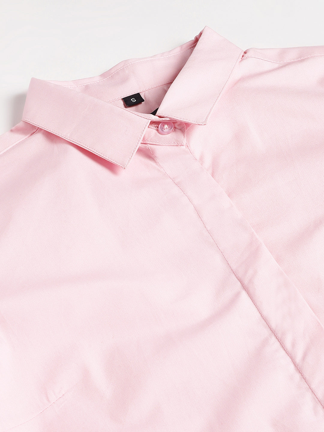 Women Pink Solid Pure Cotton Slim Fit Formal Shirt