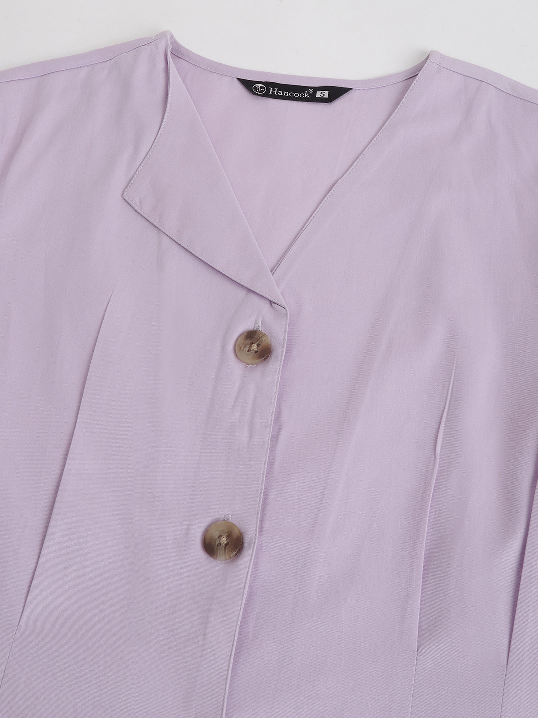 Women Lavender Pure Cotton Solid Mid Length Regular Fit Formal Shirt  Dress