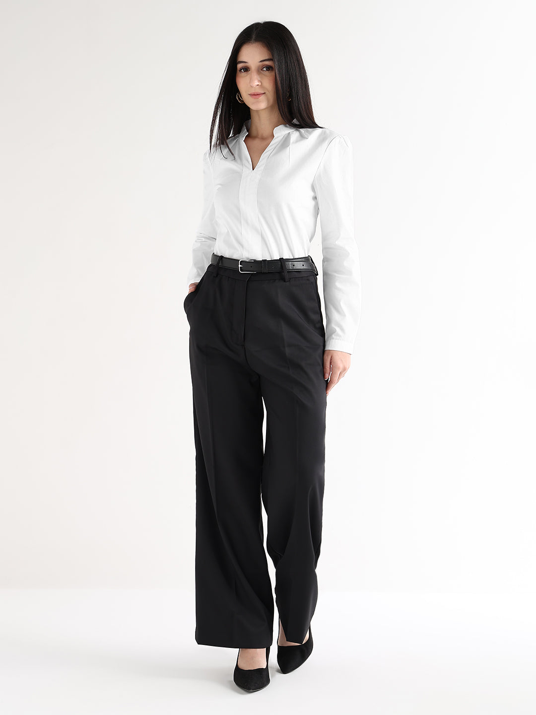 Hancock   Women   White   Solids   Pure Cotton   Regular Fit   Formal   Top