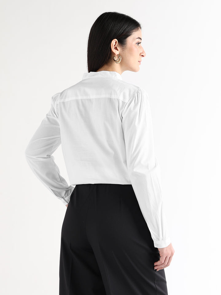 Hancock   Women   White   Solids   Pure Cotton   Regular Fit   Formal   Top