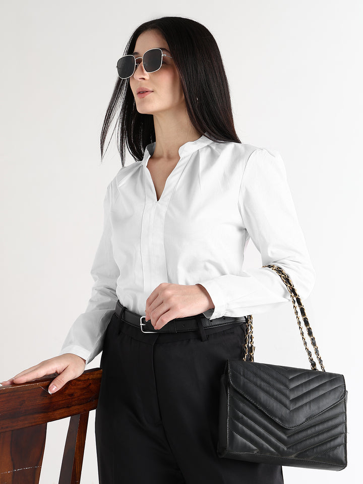 Hancock   Women   White   Solids   Pure Cotton   Regular Fit   Formal   Top