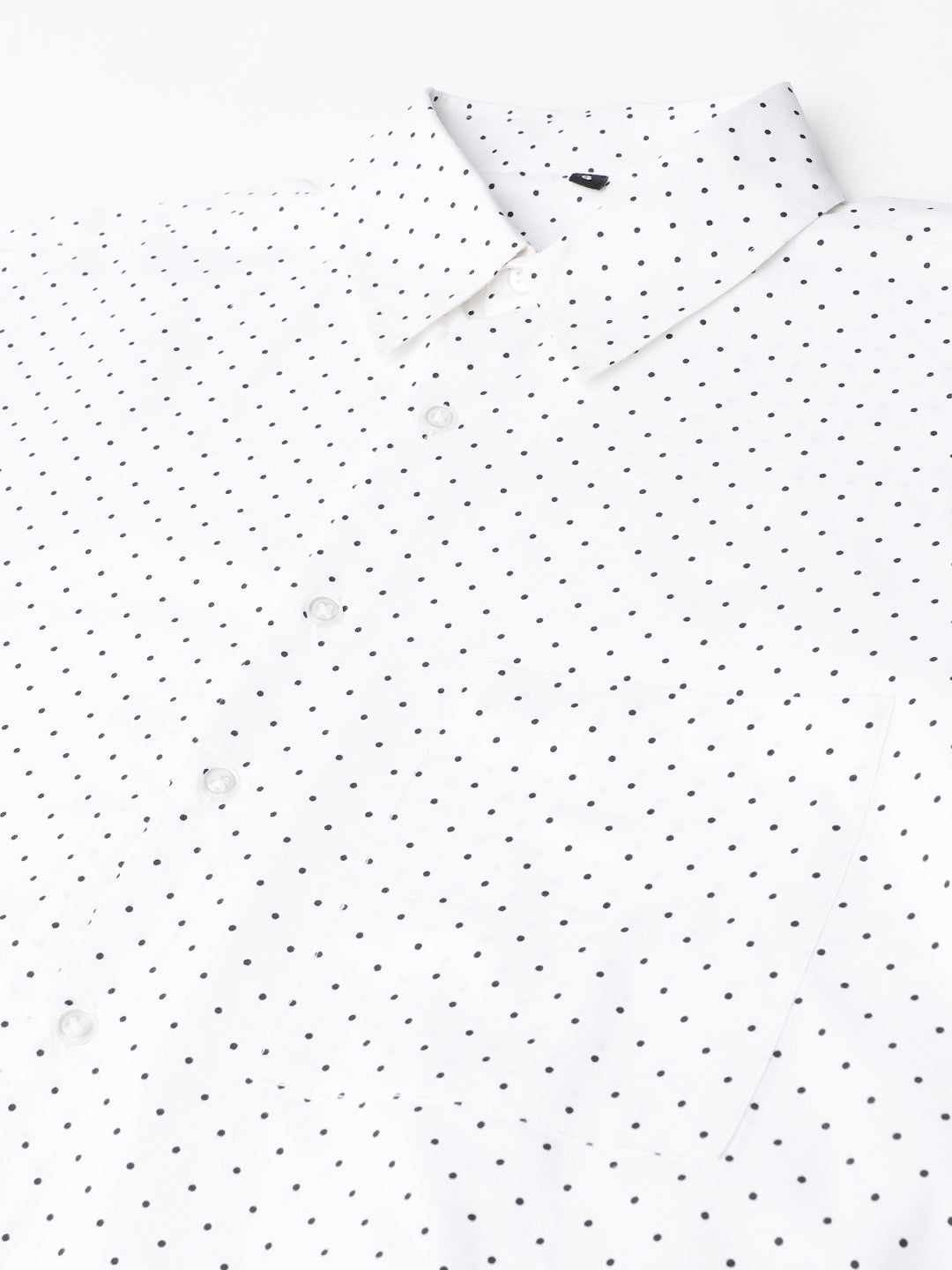 Women White & Black Polka Dot Printed Pure Cotton Relaxed Fit Formal Over Size Shirt