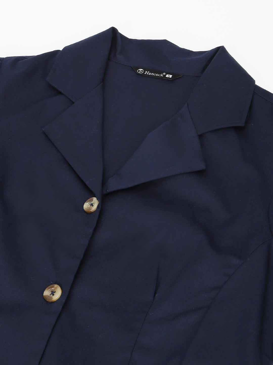 Women Navy  Solid Pure Cotton Regular Fit Formal Shirt