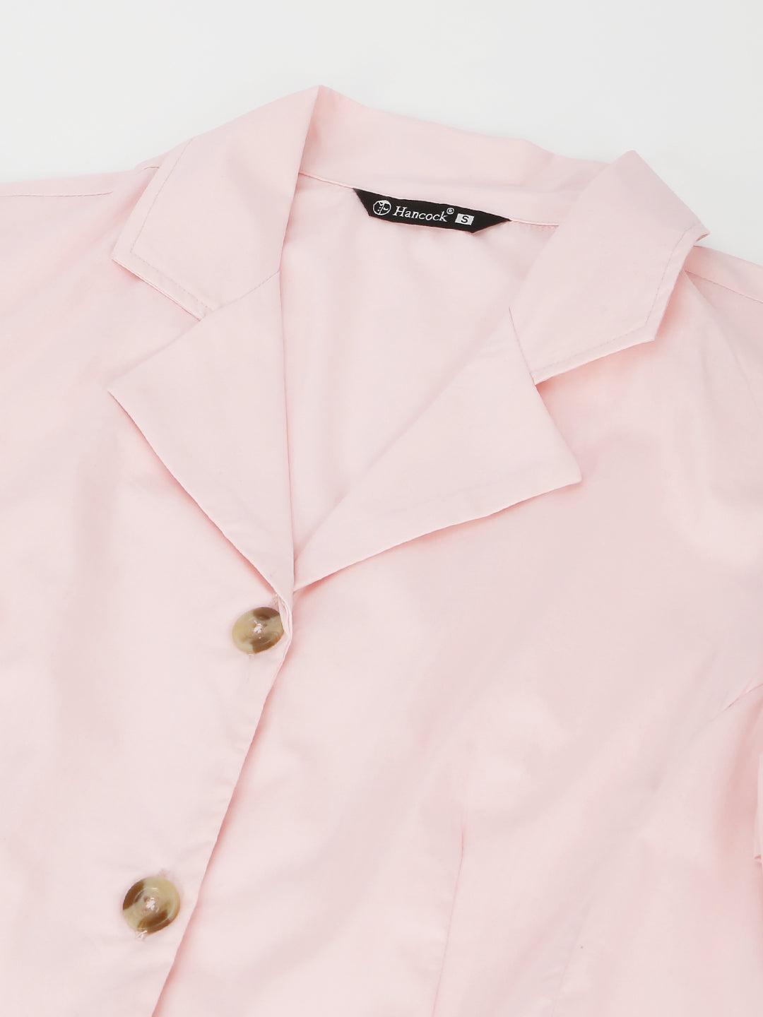 Women Pink Solid Pure Cotton Regular Fit Formal Shirt