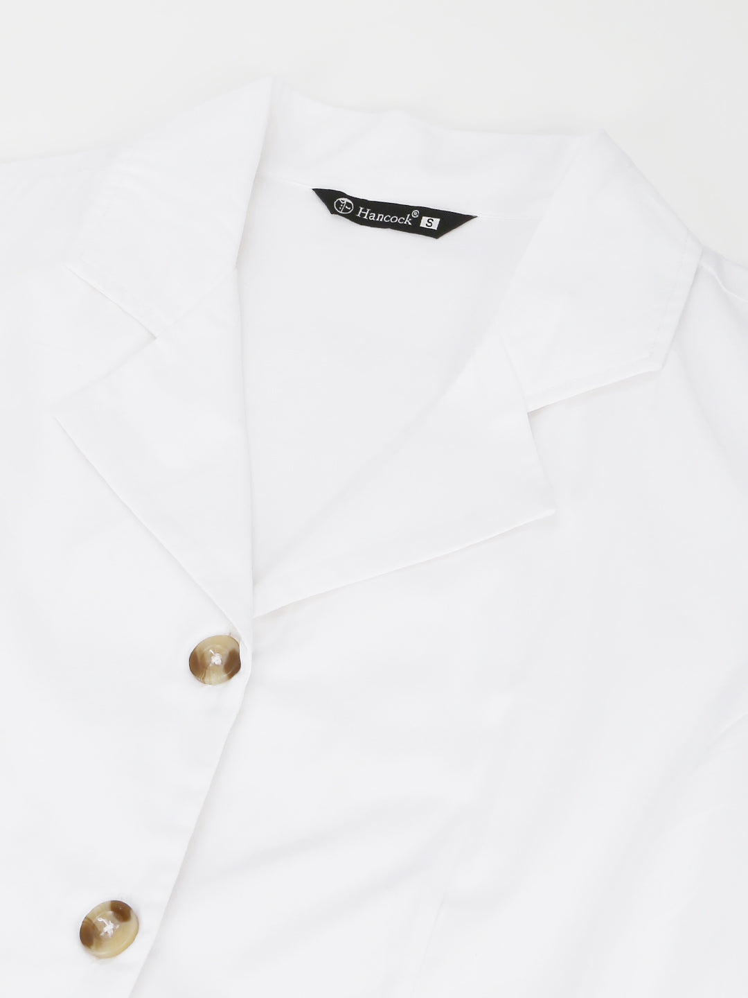 Women White Solid Pure Cotton Regular Fit Formal Shirt