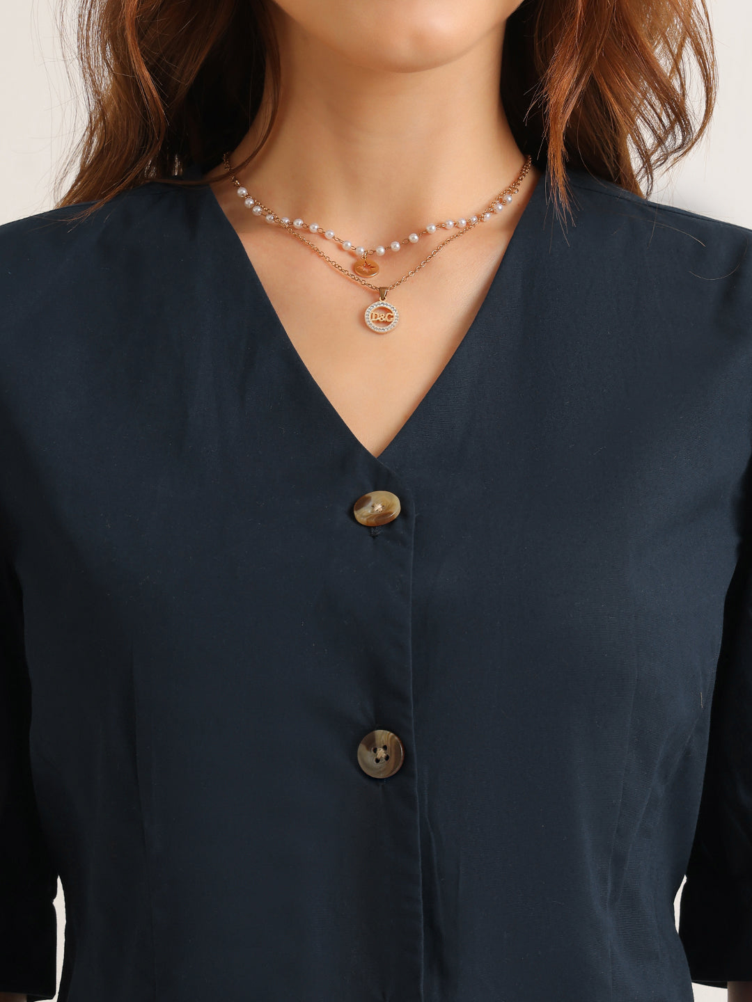 Hancock   Women   Navy Blue   Solids   Pure Cotton   Regular Fit   Formal   Shirt