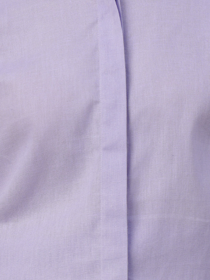 Hancock Women Lavender Solid Linen Cotton Regular Fit Formal Shirt