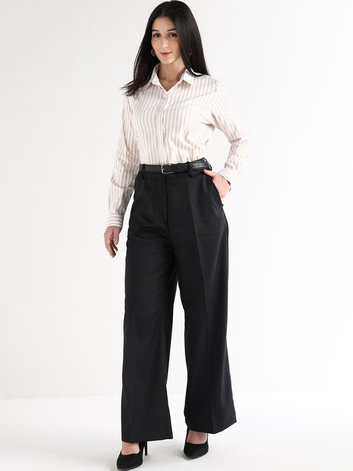 Hancock   Women   White & Beige   Prints   Pure Cotton   Regular Fit   Formal   Shirt