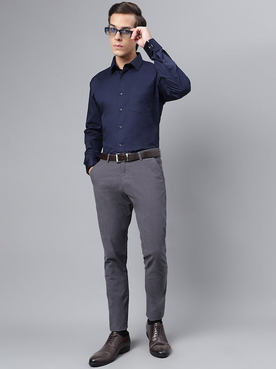 Formal Trouser: Explore Men Light Grey Cotton Blend Formal Trouser at Cliths