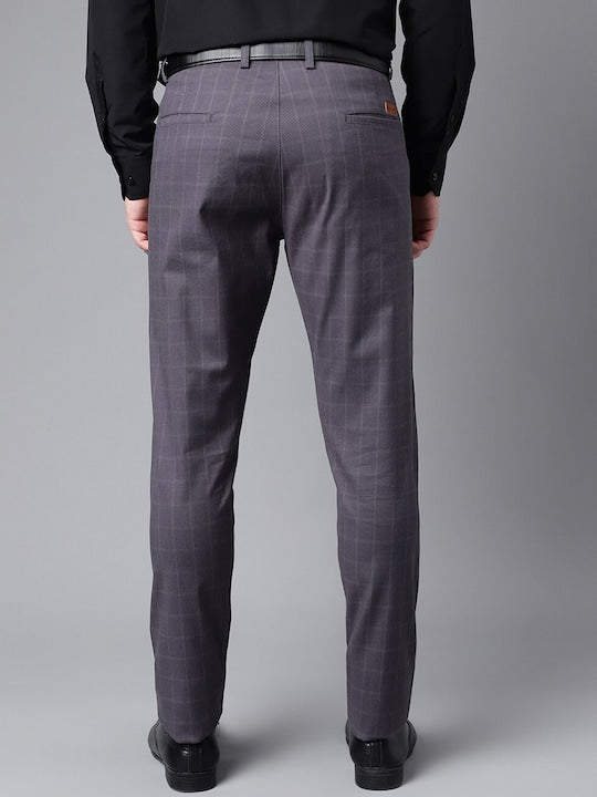 Buy Women Grey Check Formal Regular Fit Trousers Online - 729545 | Van  Heusen