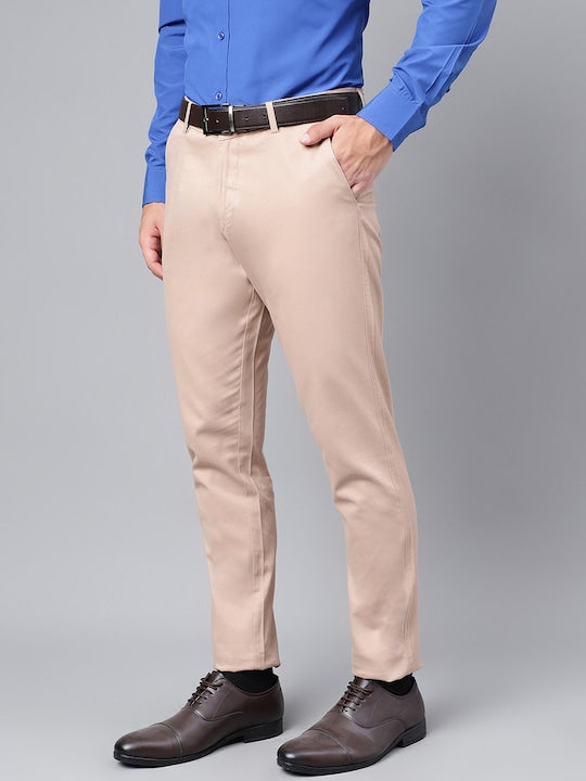 Buy Men Blue Check Slim Fit Formal Trousers Online - 355288 | Peter England