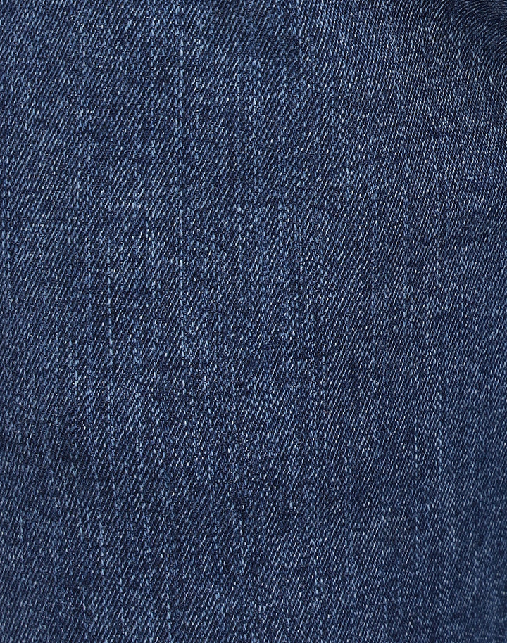 Hancock Men Medium Blue Solid Cotton Elastene Relaxed Fit Casual Jeans