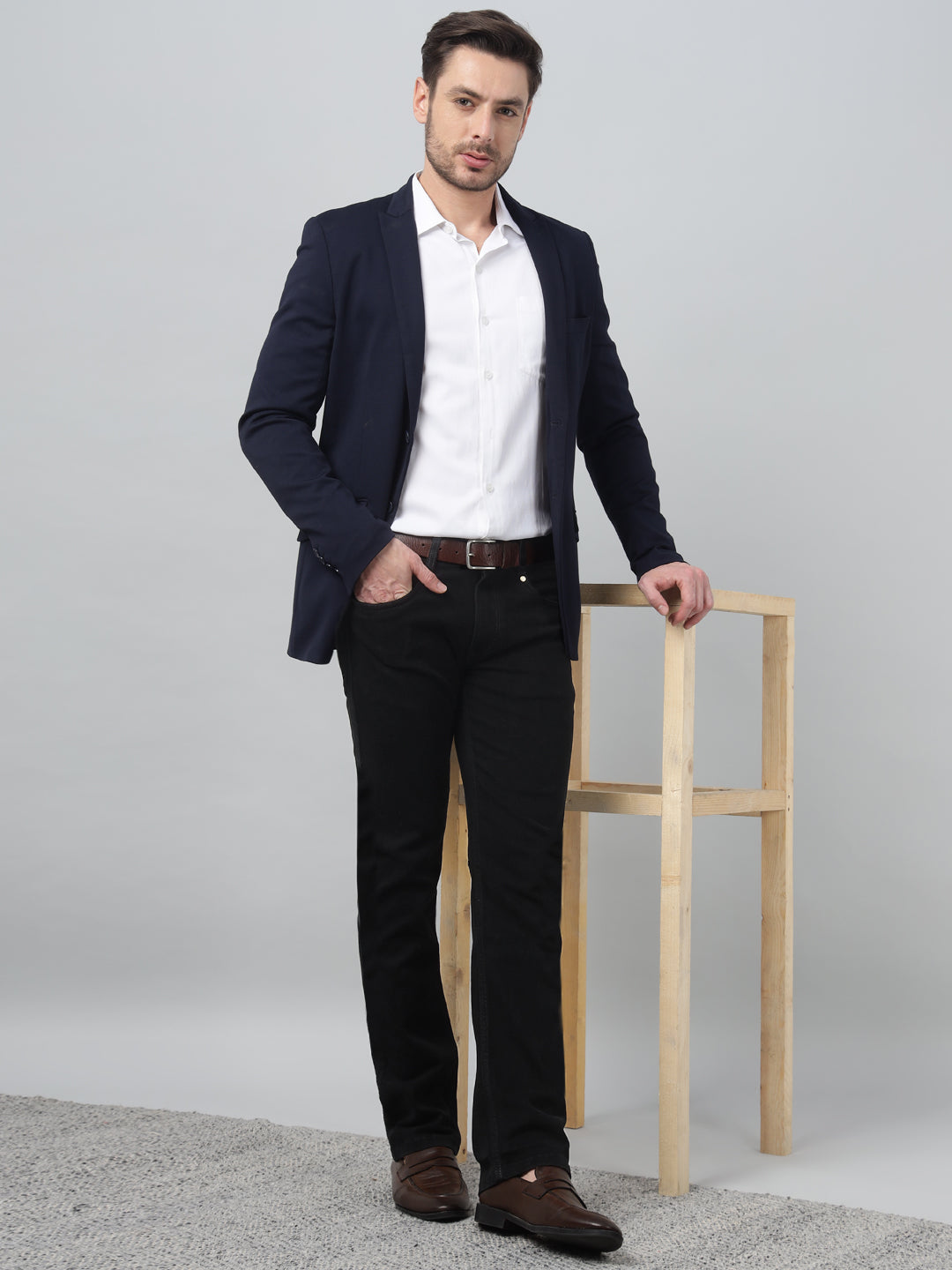Hancock Men Black Solid  Relaxed Fit Casual Jeans