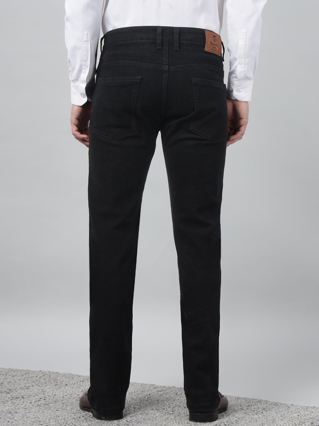Hancock Men Black Solid  Relaxed Fit Casual Jeans