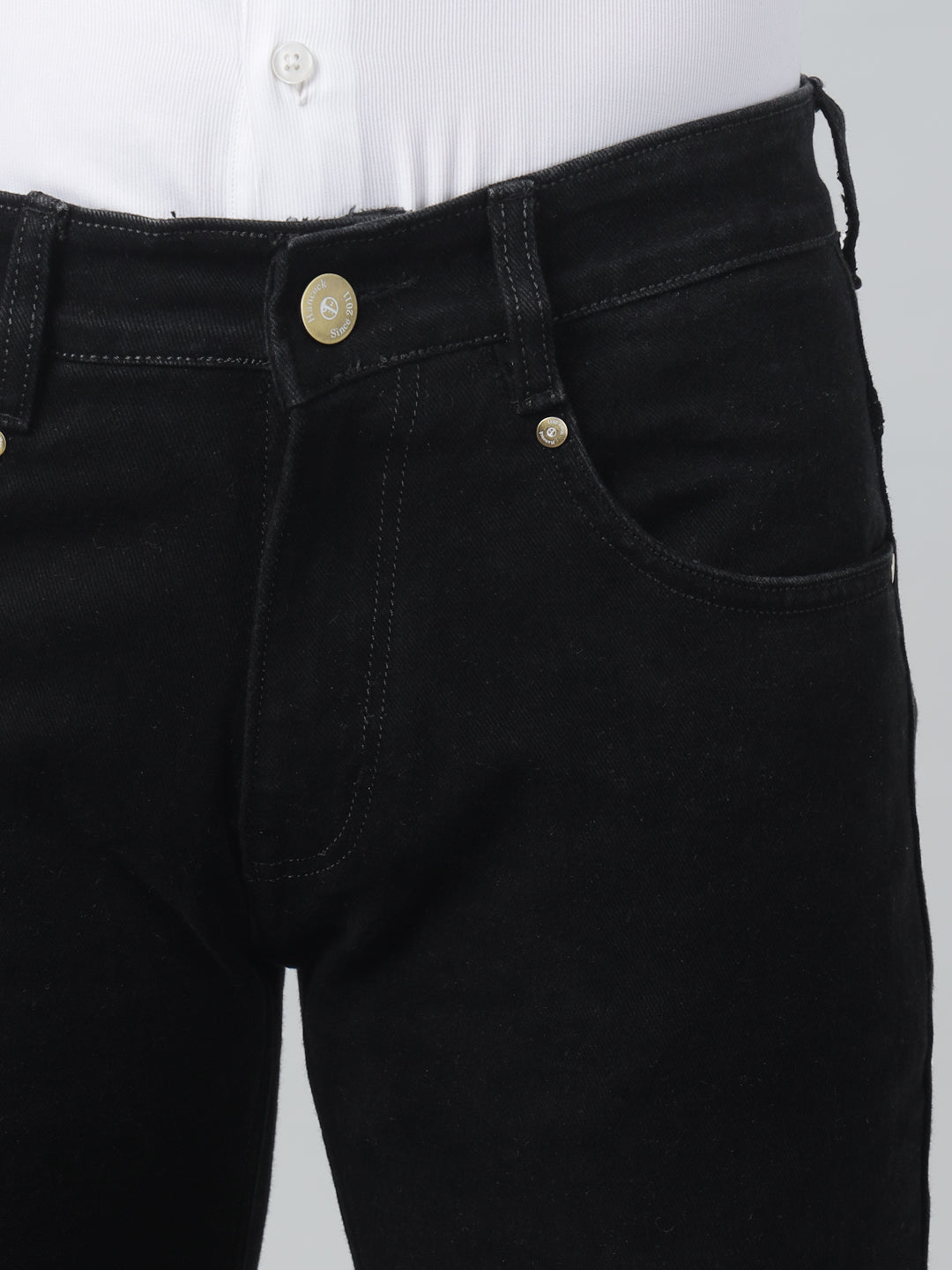 Hancock Men Black Solid  Relaxed Fit Casual Jeans