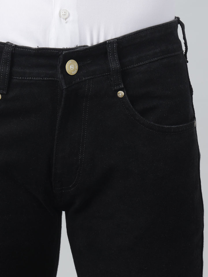 Hancock Men Black Solid  Relaxed Fit Casual Jeans