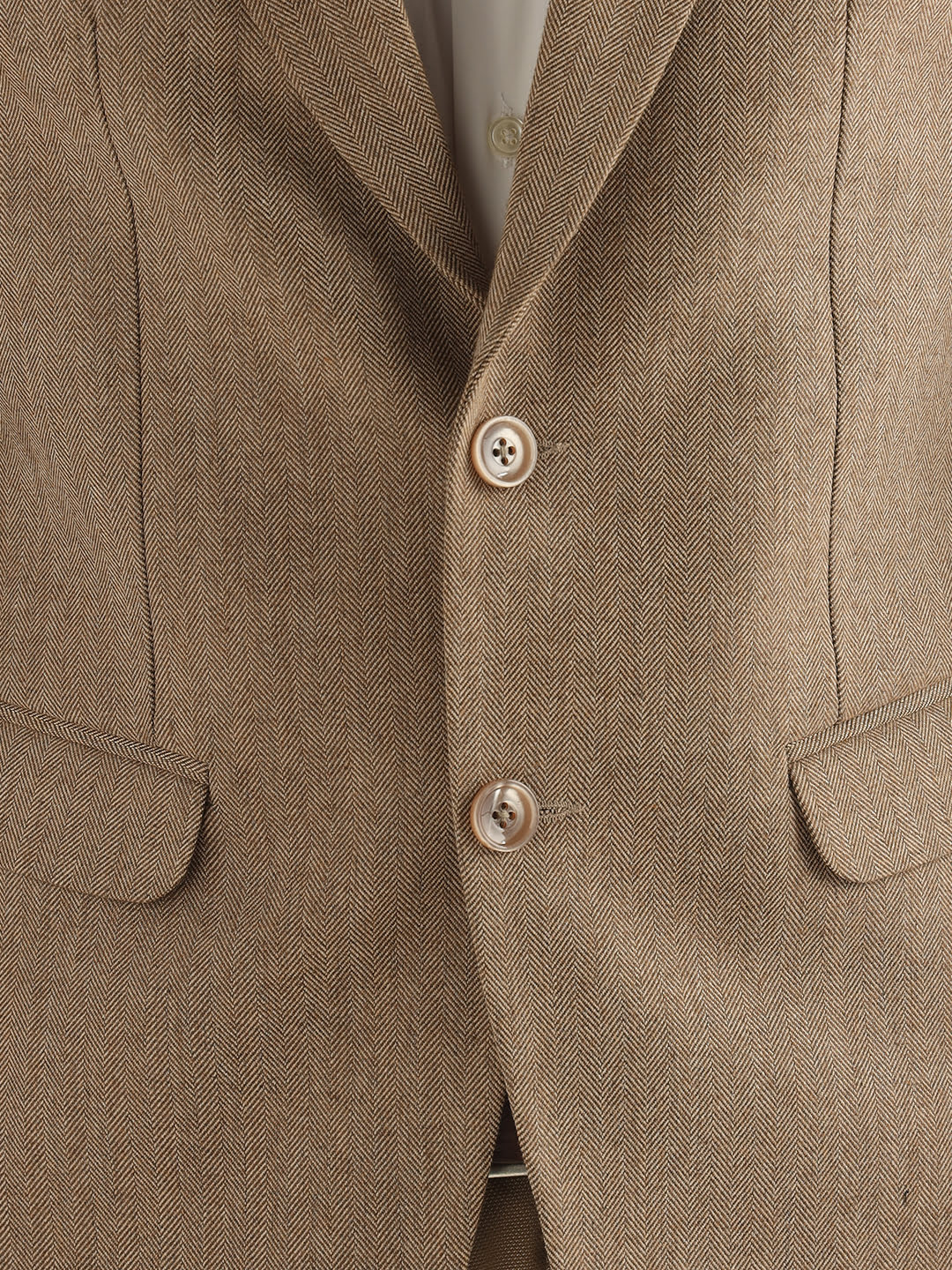 Hancock Men Brown Solid Self Design Polyester Slim Fit Formal Blazer