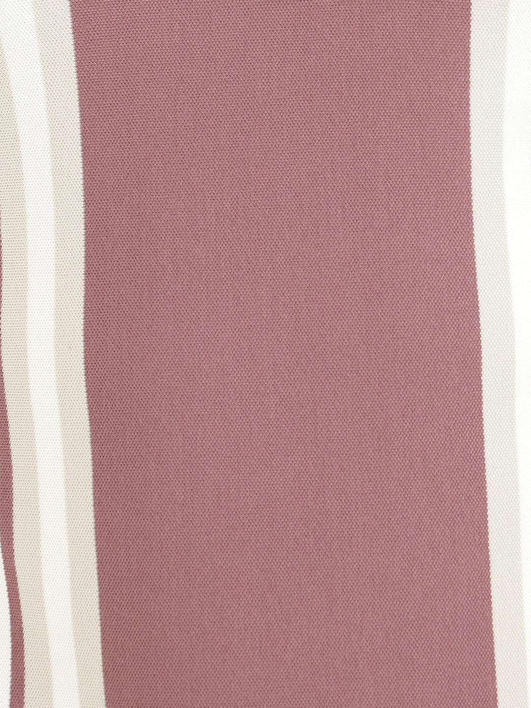 Hancock Men White & Mauve Vertical Striped Polo Collar Pure Cotton Stretch Slim Fit T-shirt