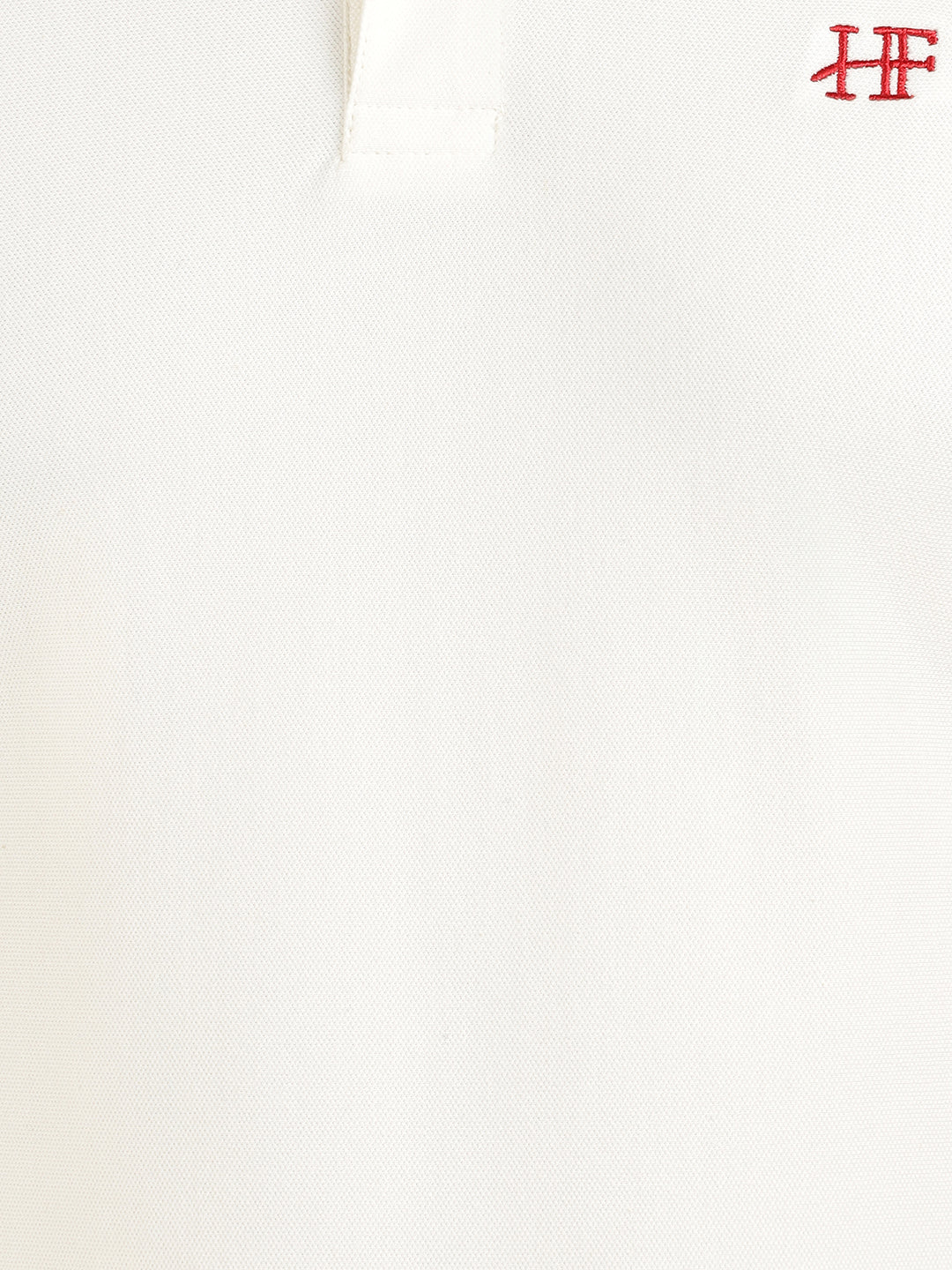 Hancock Men White Vertical Striped Polo Collar Pure Cotton Stretch Slim Fit T-shirt