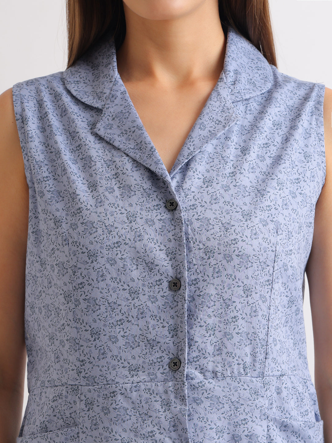 Hancock   Women   Blue   Prints   Pure Cotton   Regular Fit   Formal   Dress