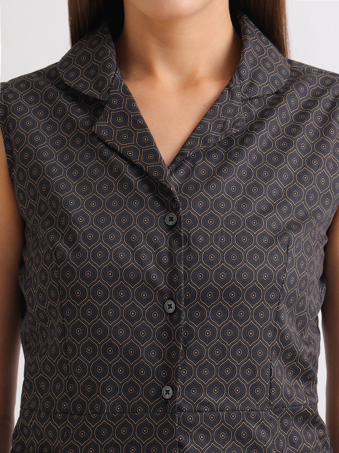 Hancock   Women   Black   Prints   Pure Cotton   Regular Fit   Formal   Dress