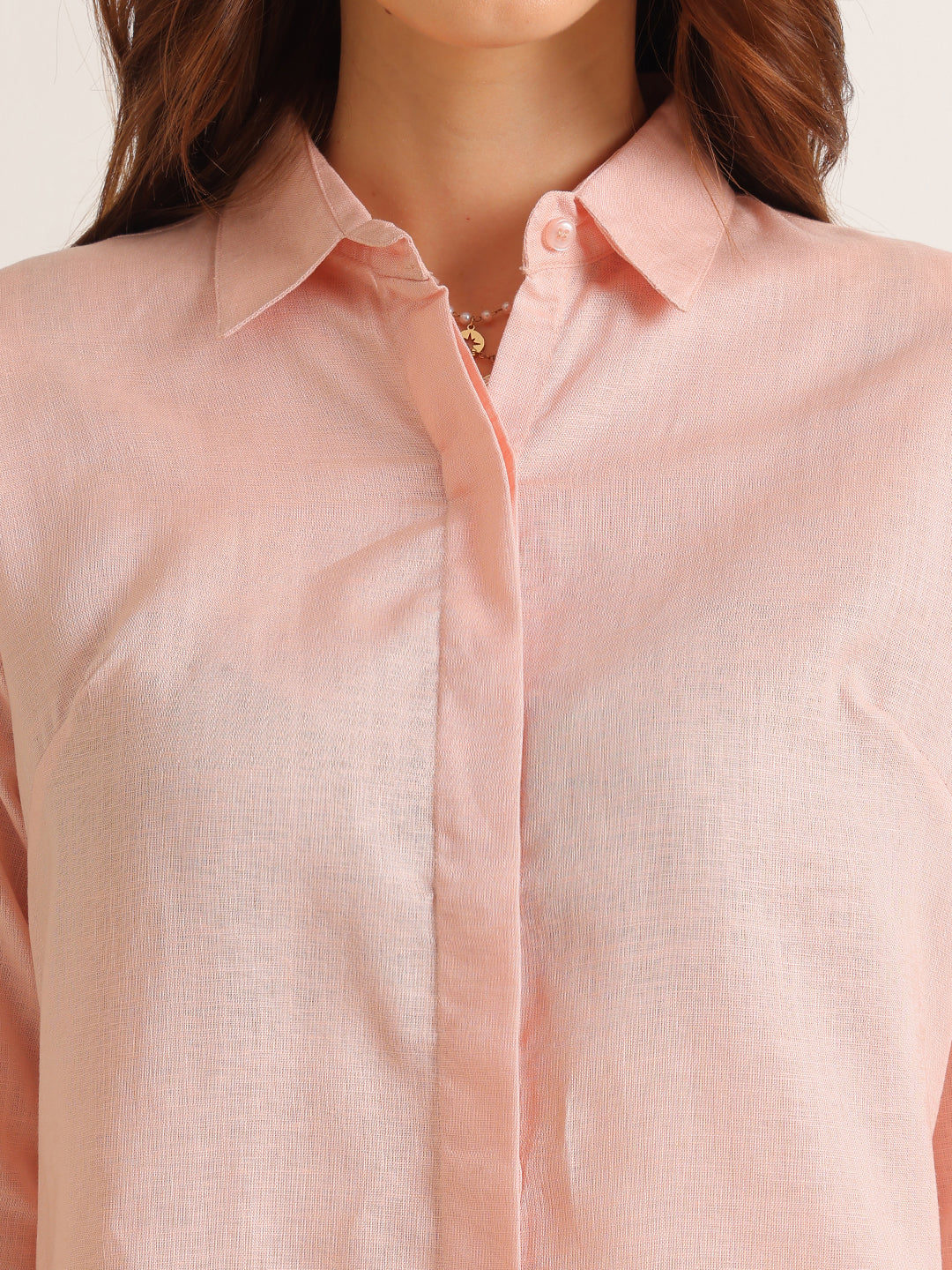 Hancock   Women   Pink   Solids   Lyocell   Regular Fit   Formal   Shirt