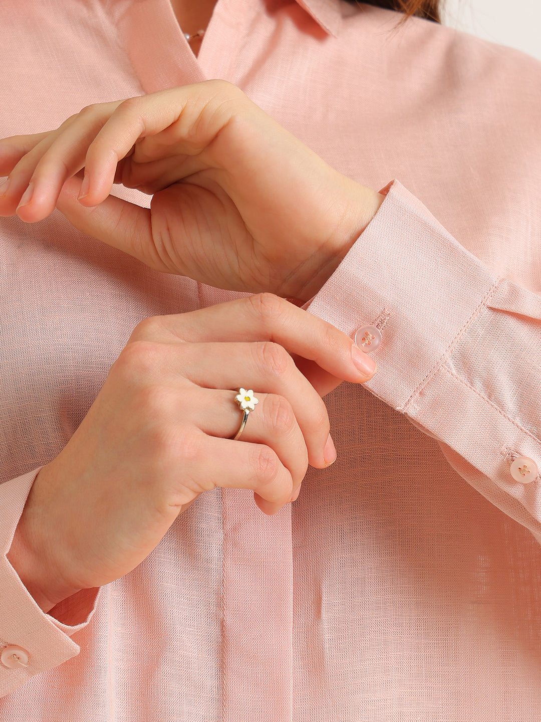 Hancock   Women   Pink   Solids   Lyocell   Regular Fit   Formal   Shirt