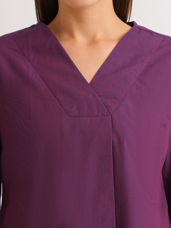 Hancock   Women   Purple   Solids   Pure Cotton   Regular Fit   Formal   Top