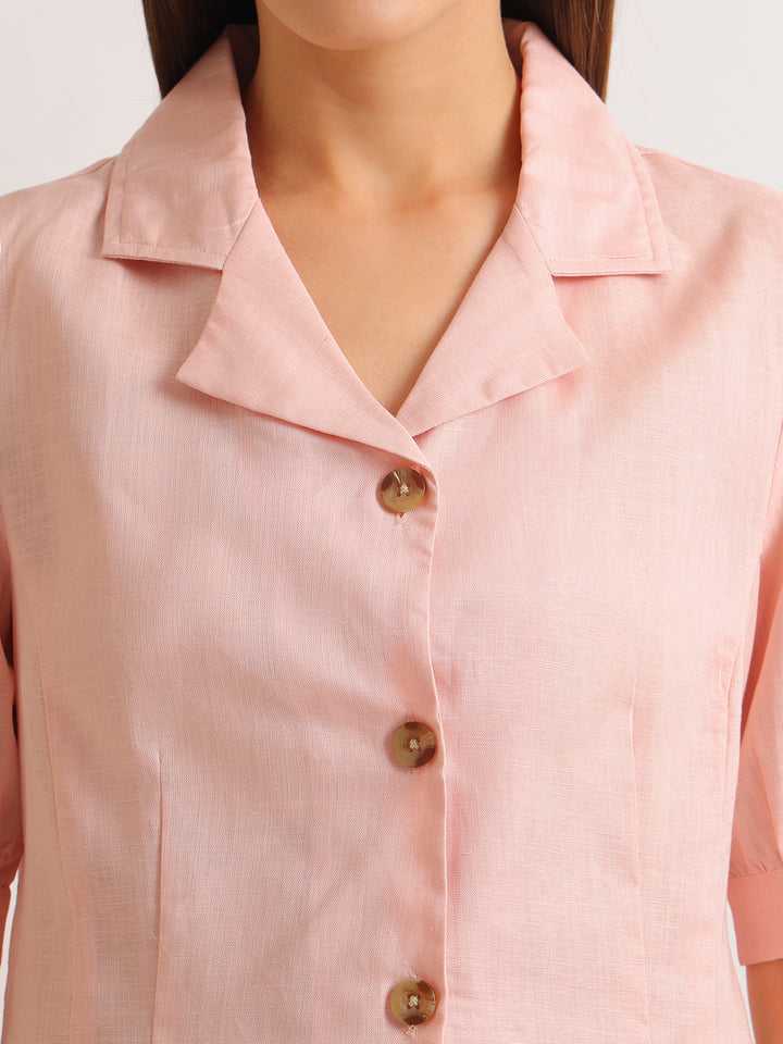 Hancock   Women   Pink   Solids   Lyocell   Regular Fit   Formal   Shirt