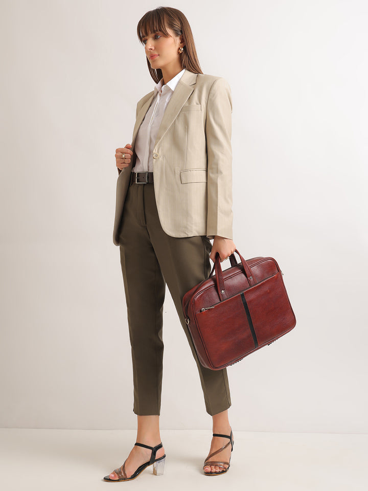 Hancock   Women   Brown   Solids   Viscose Rayon   Slim Fit   Formal   Trouser