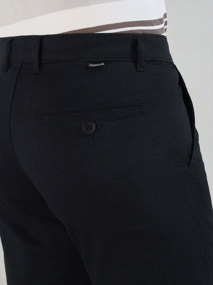 Men Solid Cotton Stretch Mid-rise Slim Fit Chinos Shorts