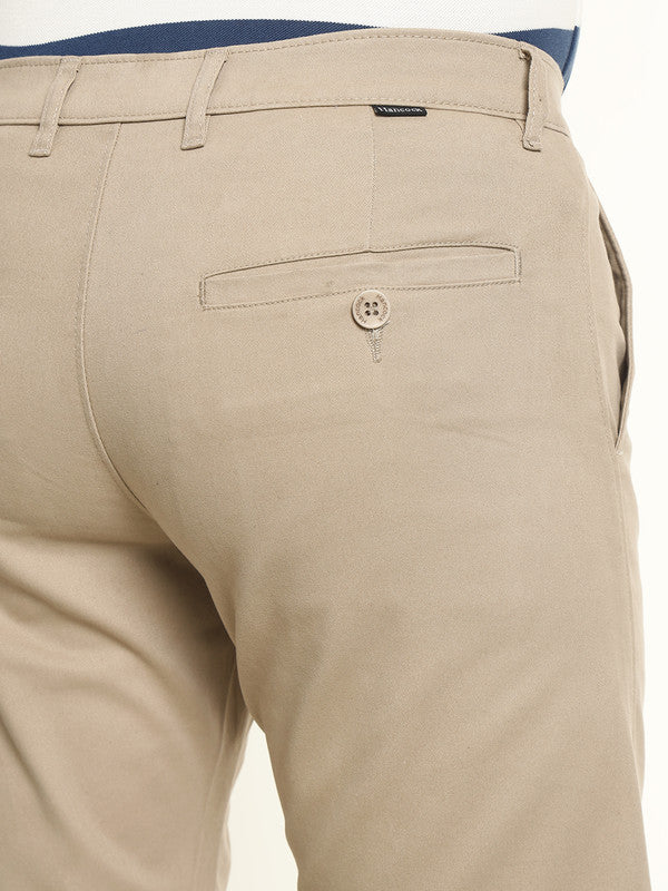 Men Solid Cotton Stretch Mid-rise Slim Fit Chinos Shorts