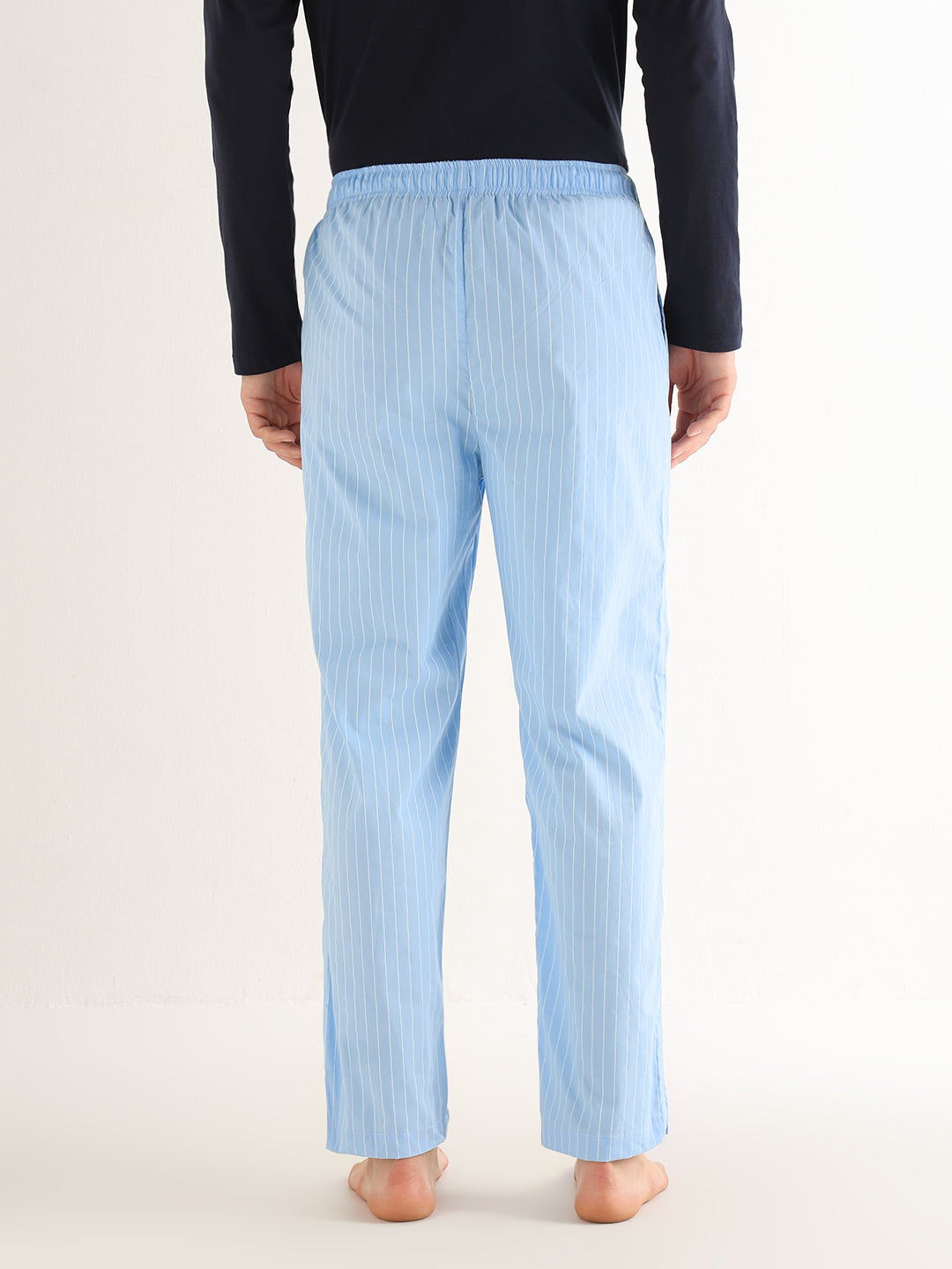 Hancock   Men   Blue   Stripes   Pure Cotton   Relaxed Fit   Night Wear   Lounge Pant