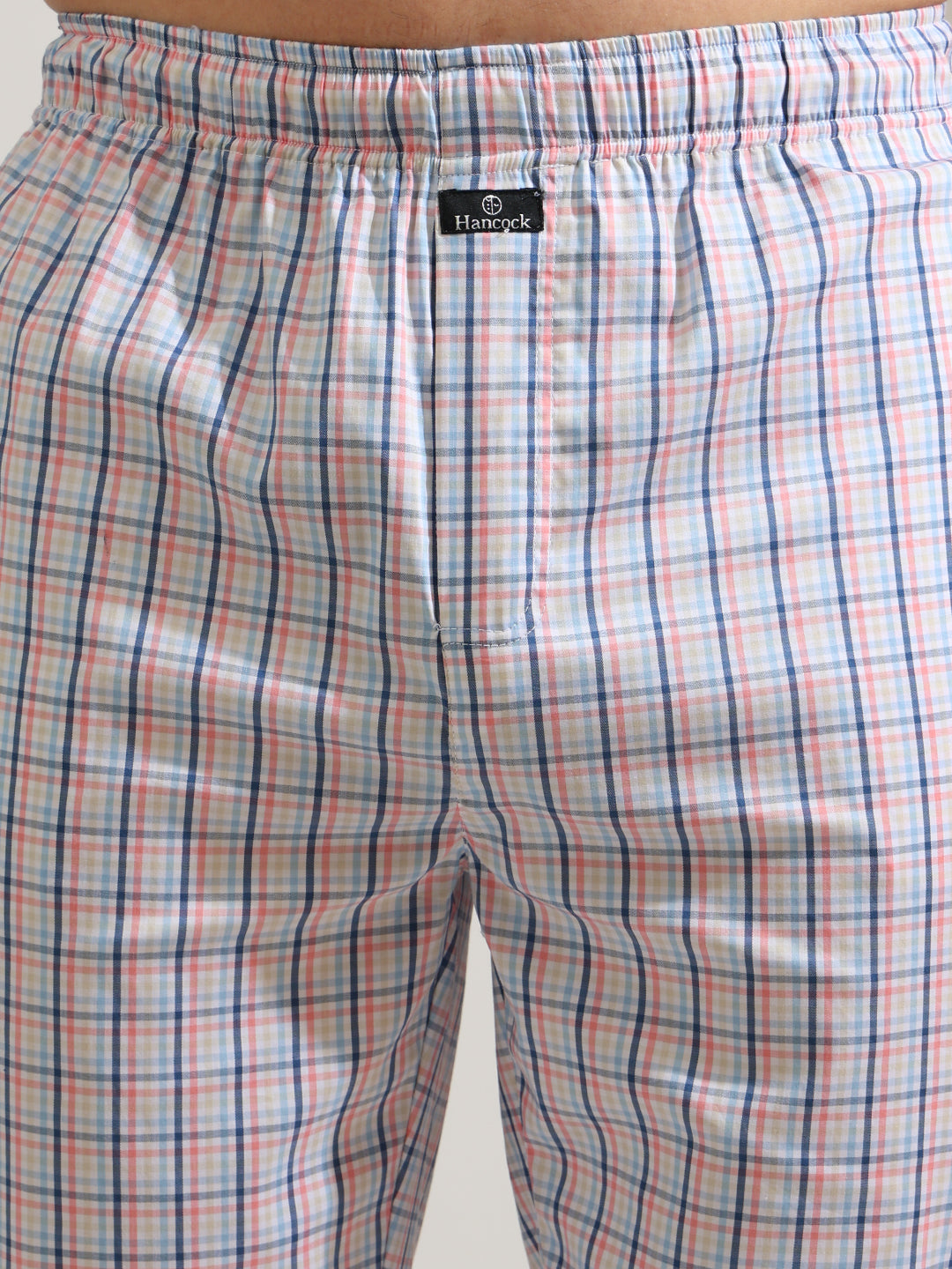 Hancock   Men   White & Multi   Checks   Pure Cotton   Relaxed Fit   Night Wear   Night Suit