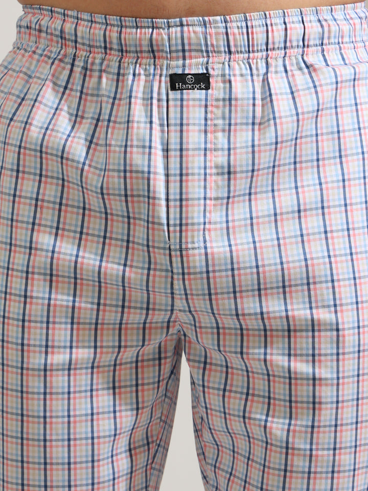 Hancock   Men   White & Multi   Checks   Pure Cotton   Relaxed Fit   Night Wear   Night Suit