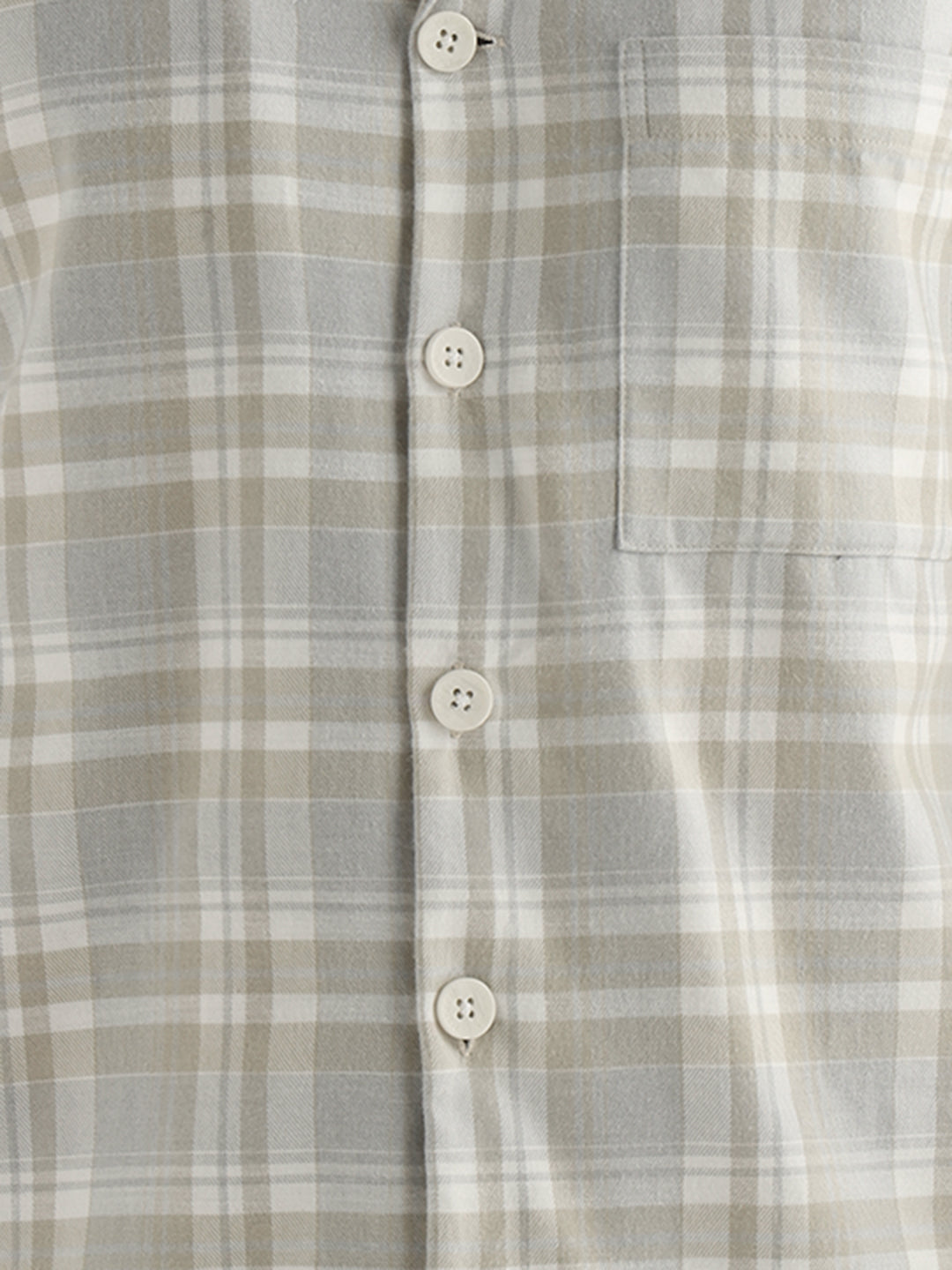 Hancock Men Beige Checked Cotton Blend Relaxed Fit Night Wear Night Suit