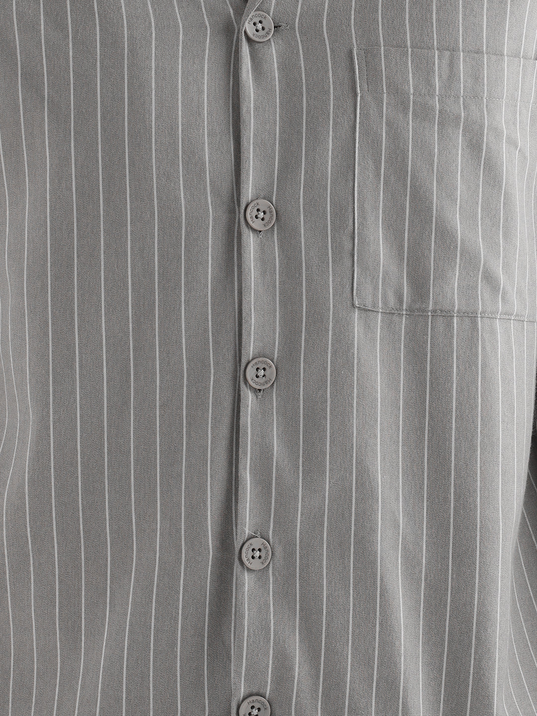 Hancock Men Grey Striped Pure Cotton Relaxed Fit Night Wear Night Suit