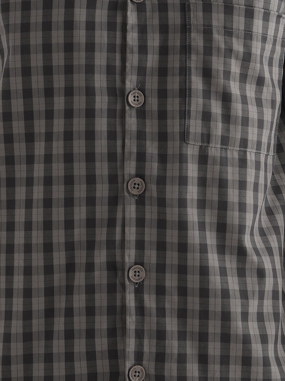 Hancock Men Dark Grey Checked Pure Cotton Relaxed Fit Night Wear Night Suit