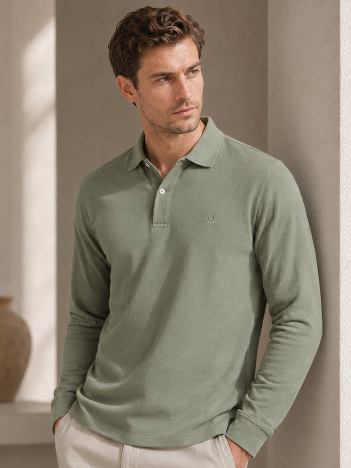 Men Olive Solid Pure Cotton Slim Fit T-Shirt