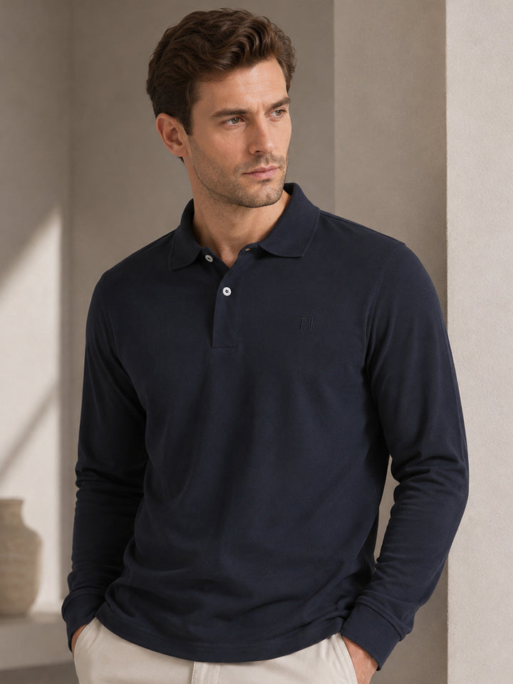 Men Navy Solid Pure Cotton Slim Fit T-Shirt