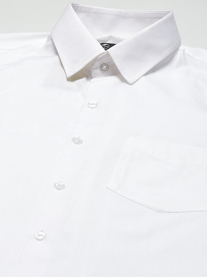 Men White Solid Pure Cotton Regular Fit Formal Shirt